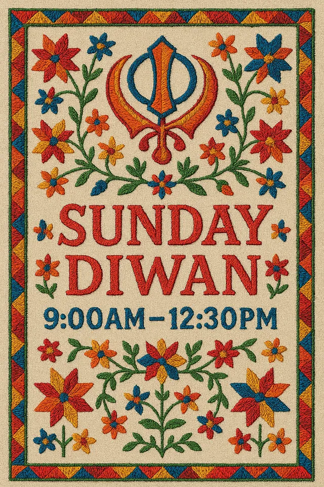 Every Sunday Morning Diwan schedule board
