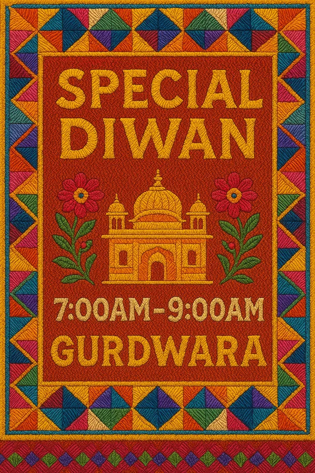 First Saturday of the Month Diwan schedule board